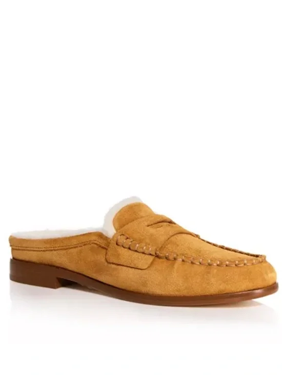 Rag & Bone Shearling Lined Carter Mules Suede Loafers size 39 / 9 US - Picture 1 of 16